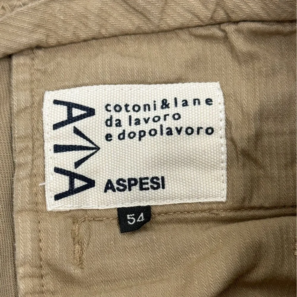 Aspesi ATA Italian 54 / US 36x34 Khaki Chino Pants Mens Trousers - Picture 3 of 8